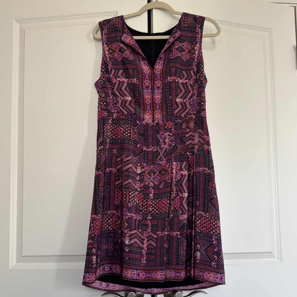 Nanette Lepore Purple , black and dark orange Sleeveless Sundress,